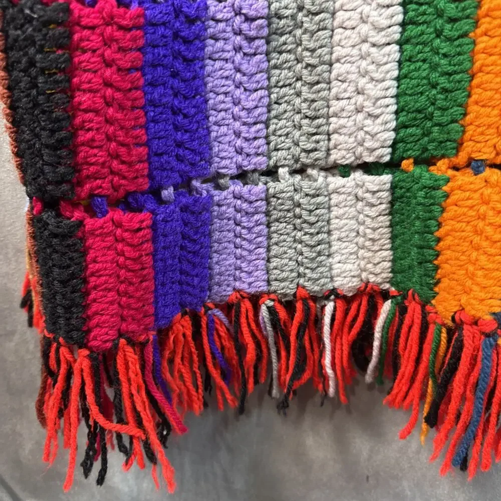 Multicolor Crochet Afghan Blanket‎ Throw Granny Cottagecore 50 W X 78 L